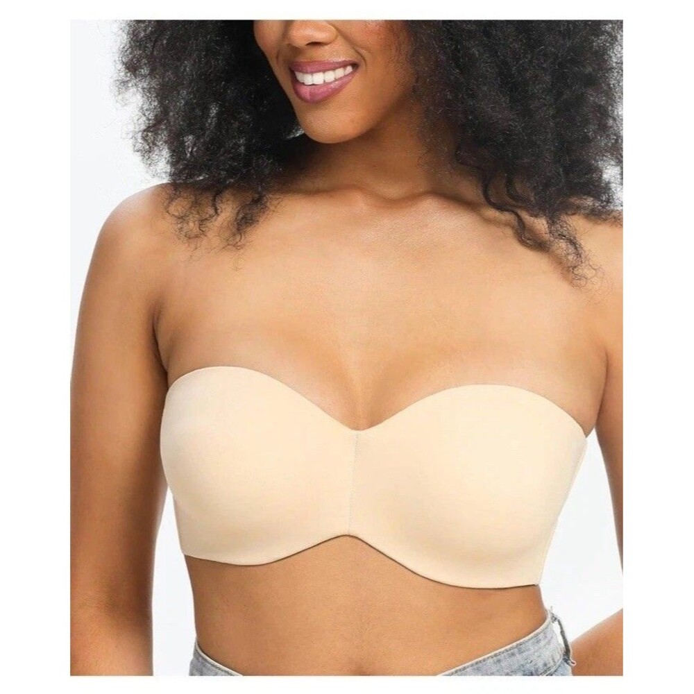 Strapless Bra Anti-Slip Underwire Bandeau for Plus Size Seamless Support 42C